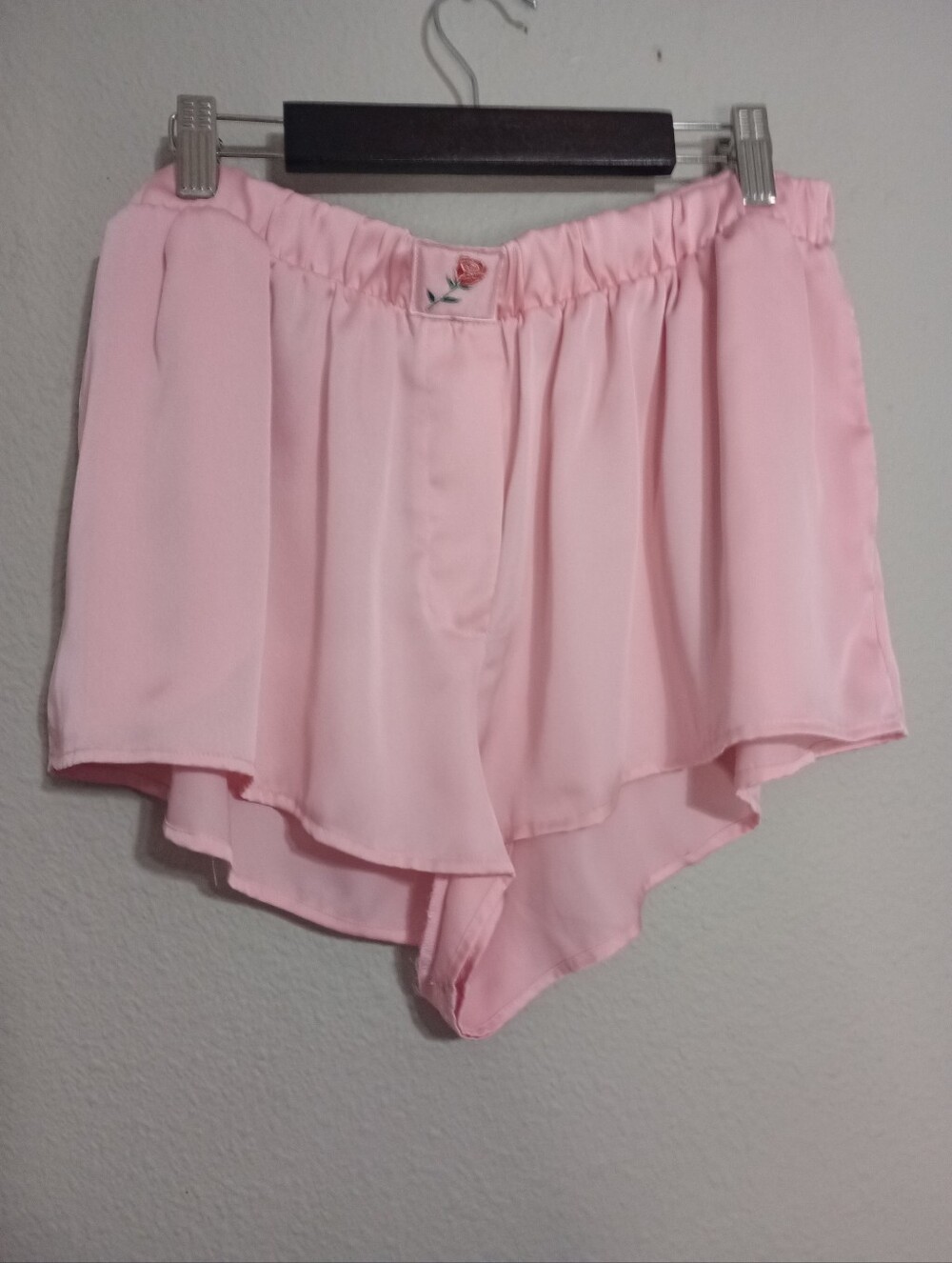 For Love And Lemons Pink Satin Pajama Shorts